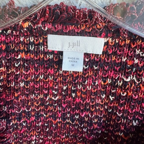 J. Jill Burgundy Multi Tweed Long Sleeve Sweater Women's Size M. - Picture 3 of 9